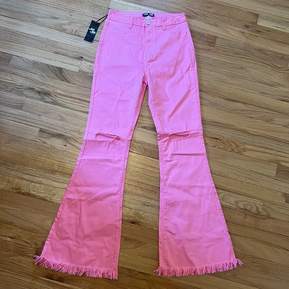 Bubblegum pink bell bottom pants